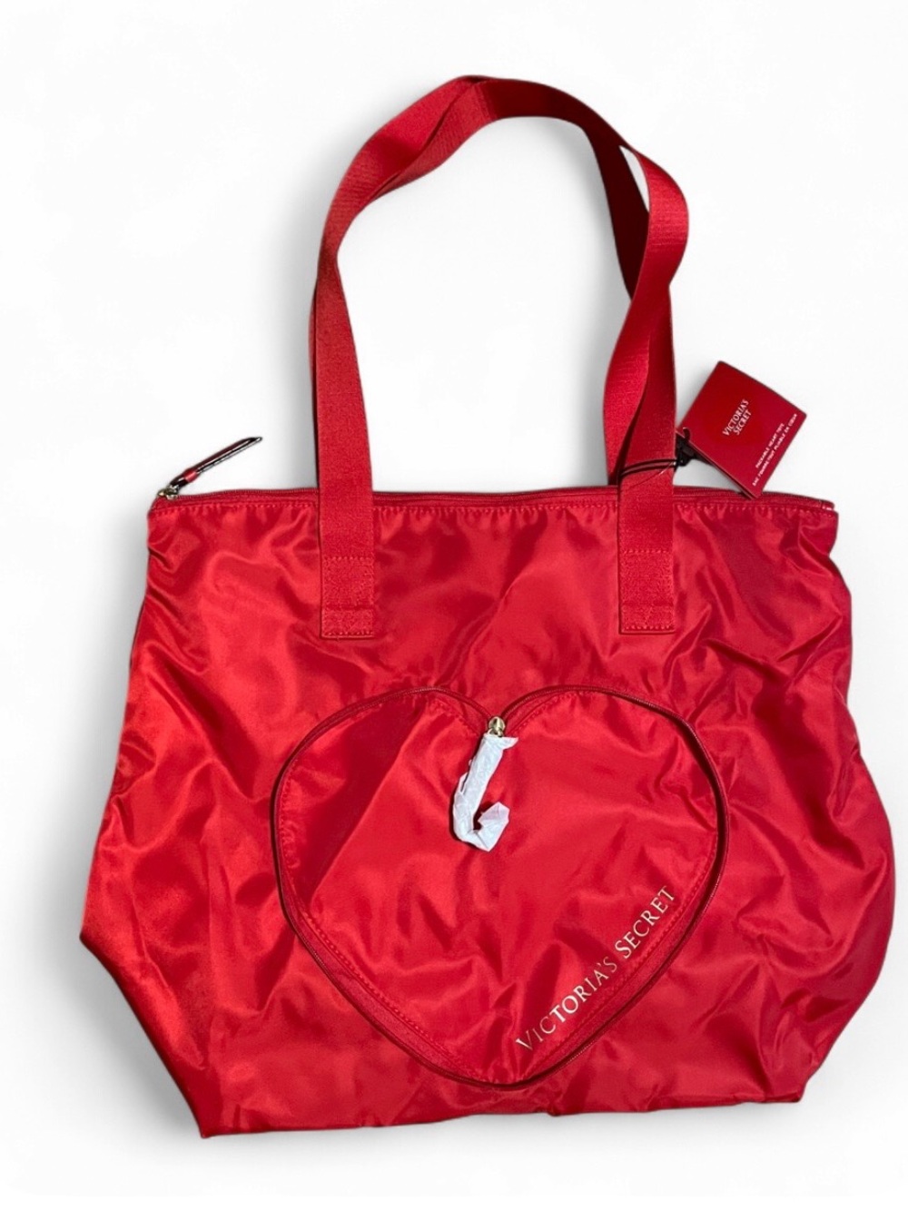 NWT Victoria's Secret Red Heart Foldable Tote Bag